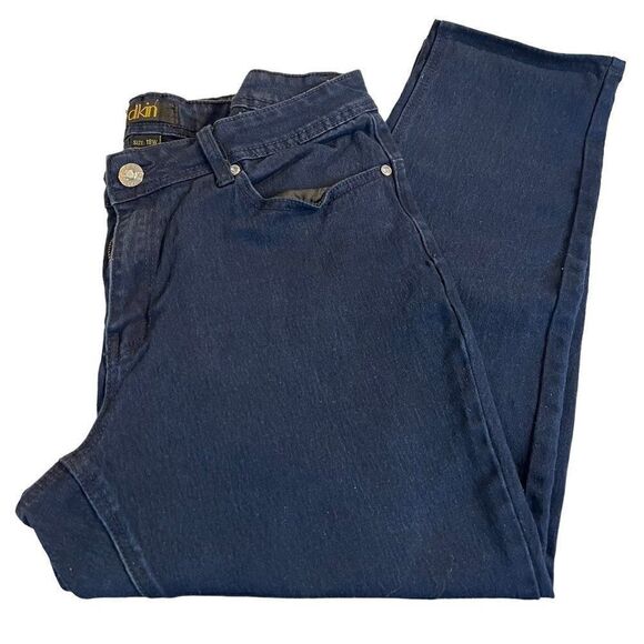 dkin 18W dark denim stretch jeans with back pocket rhinestone detail - Picture 1 of 11